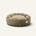 Charger l'image dans la visionneuse de la galerie, Patomia Nuba round dog bed in soft green corduroy fabric with removable cover and recycled foam filling