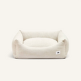 Charger l'image dans la visionneuse de la galerie, Patomia Snozy beige linen blend dog bed with removable washable cover and adjustable recycled foam padding