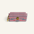 Charger l'image dans la visionneuse de la galerie, Patomia tricolour striped dog poop bag holder with a gold snap button and carabiner clip