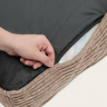 Charger l'image dans la visionneuse de la galerie, Patomia Cuadra mocha beige corduroy dog bed with a non-slip black base and a removable zippered cover
