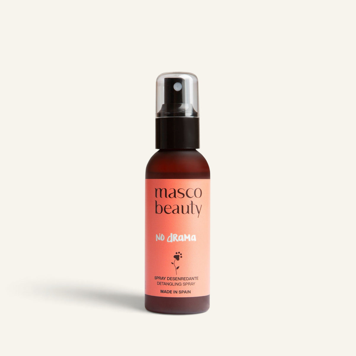 Patomia No Drama natural dog detangling spray in a brown bottle with a pump dispenser for easy grooming