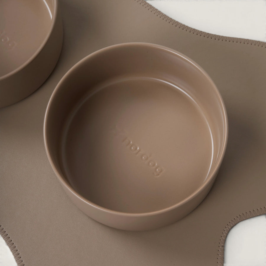 Patomia Nordog Classic ceramic dog bowl in cacao brown with a minimalist design and non-slip base
