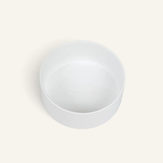 Patomia Nordog white ceramic dog bowl with a minimalist design and non-slip base for pet feeding