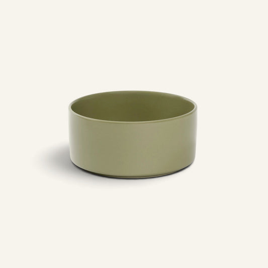 Patomia Oli green ceramic dog bowl with a minimalist design and non-slip base for stable feeding
