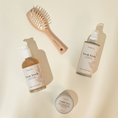 Charger l'image dans la visionneuse de la galerie, Patomia Pawness Fresh Fetch dog shampoo, refreshing spray, paw balm, and wooden brush on a neutral background.
