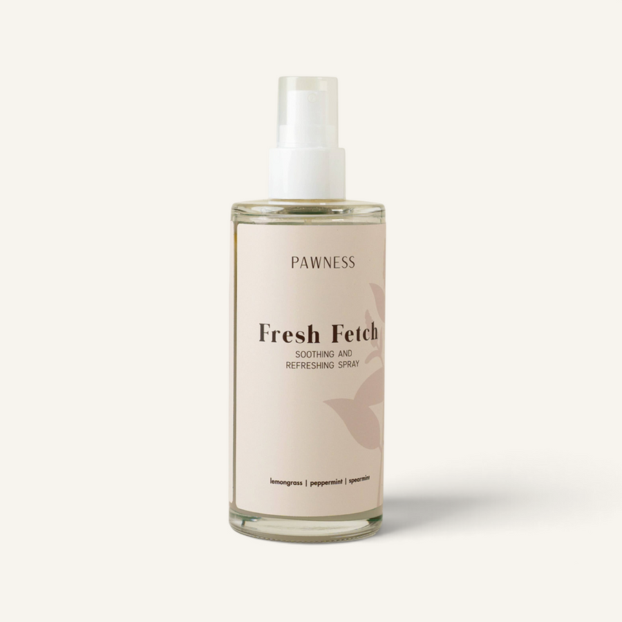 Patomia Pawness Fresh Fetch natural dog grooming spray bottle for detangling and refreshing coats with mint scent
