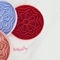 Charger l'image dans la visionneuse de la galerie, Patomia The Petal silicone dog lickmats in bordeaux red, lilac, and peach, featuring a flower-shaped design.
