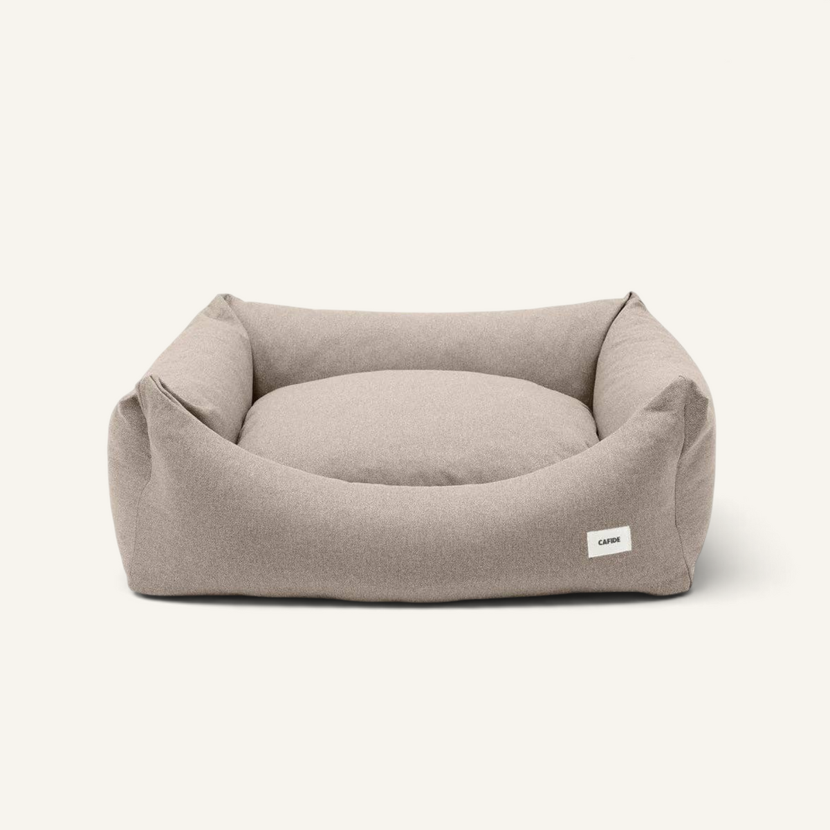 Patomia Snozy beige dog bed with soft fabric and removable cover for easy cleaning