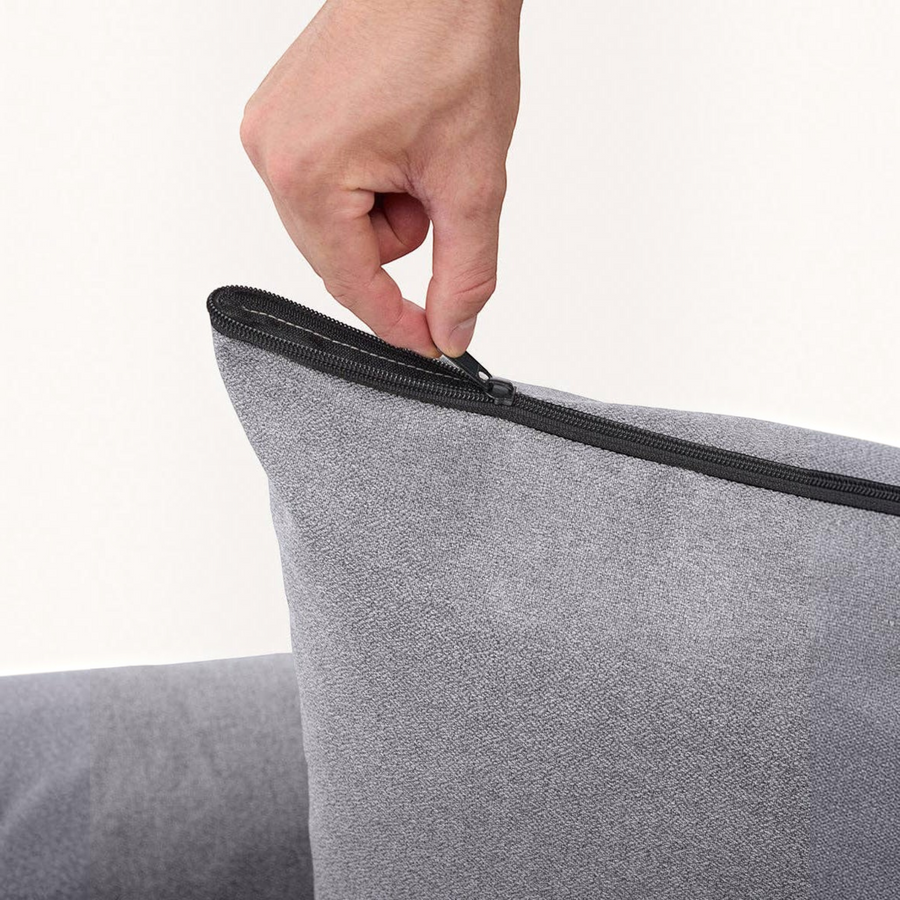 Patomia Snozy grey dog bed featuring a soft polyester fabric cover with a durable zipper for easy removal