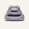 Charger l'image dans la visionneuse de la galerie, Patomia Snozy grey dog bed basket in three sizes stacked, made of soft polyester fabric with removable cover.
