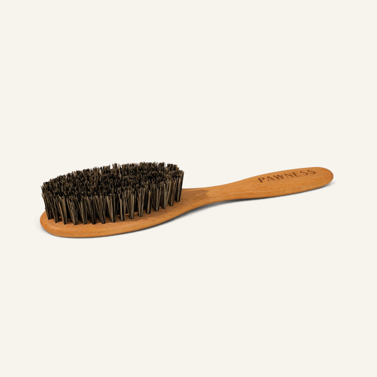 Patomia vegan dog brush for short hair with FSC-certified beech wood handle and natural Tampico plant fibers